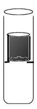 line drawing of quartz sample tube on quartz plug